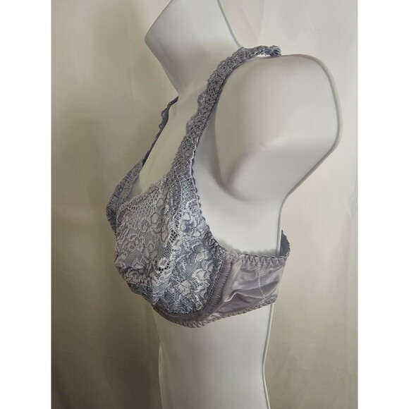 Chantelle Bra Womens Blue Underwire Unpadded Satin Size 38C - Picture 2 of 7